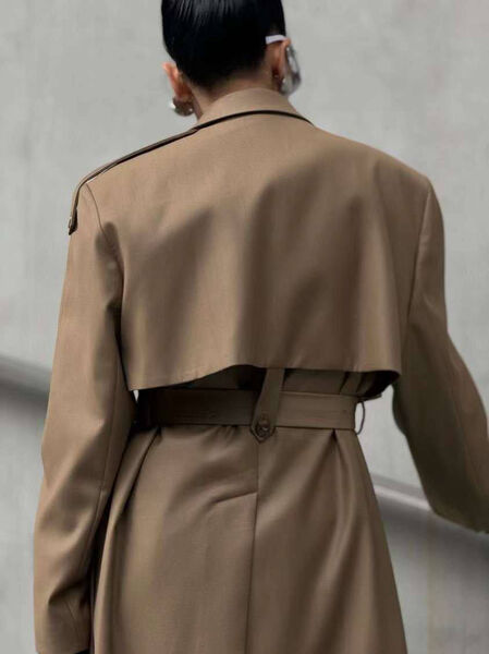 Плащ Saint Laurent женский бежевый 147702-3