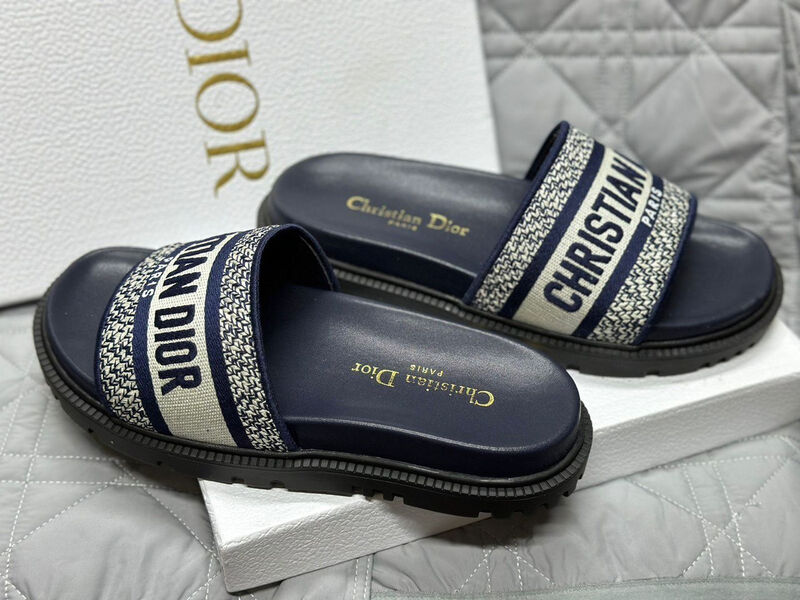 Шлепки Christian Dior женский текстиль черный 111875-2