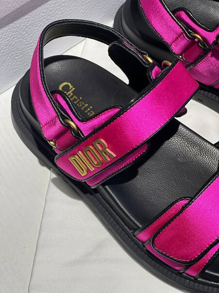 Сандалии Christian Dior женский сатин бордовый 120570-2