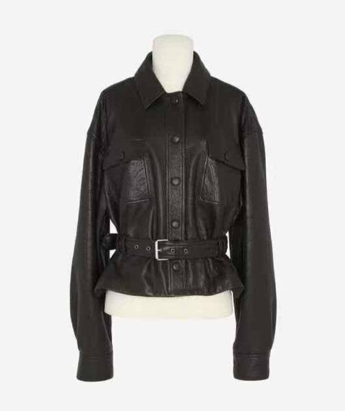 Куртка Saint Laurent женский кожа черный 173162-3