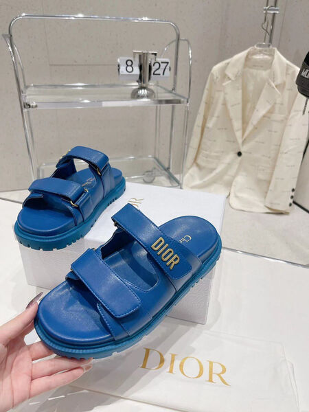 Шлепки Christian Dior женский кожа синий 106516-2