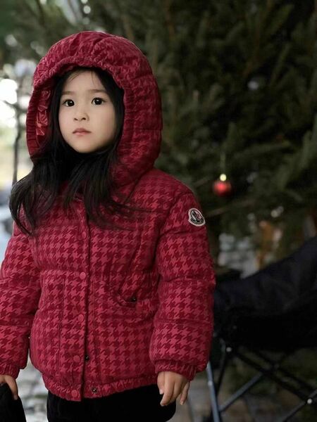 Детский пуховик Moncler бордовый 177664-3