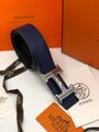 Мужской ремень Hermès мужской кожа синий 52579-2