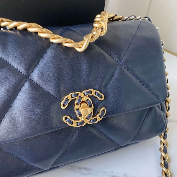 Сумка Chanel (26 см) женский кожа синий 73548-2
