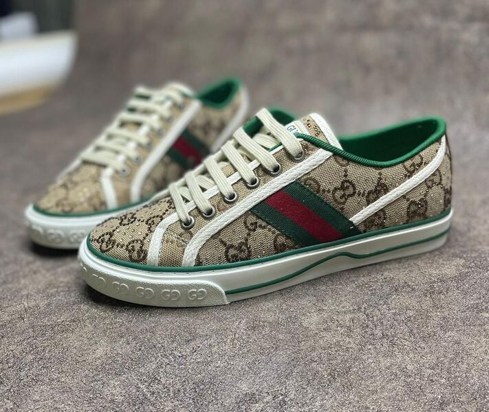Кеды Gucci женский текстиль бежевый 24827-3