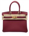 Сумка Hermès Birkin 30 женский кожа бордовый 75322-1
