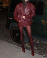 Куртка Saint Laurent женский кожа бордовый 183524-2