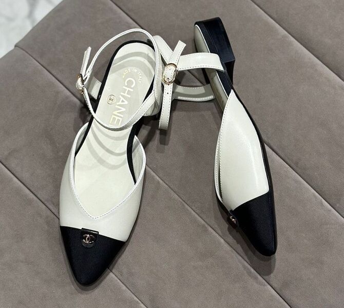 Туфли Chanel женский кожа белый 112884