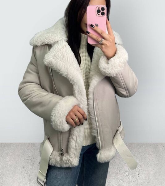 Дубленка Prada женский кожа графитовый 166439
