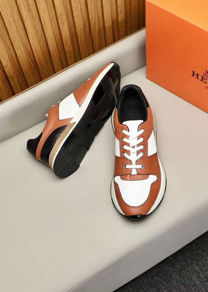 Мужские кроссовки Hermès мужской кожа белый 140300-2