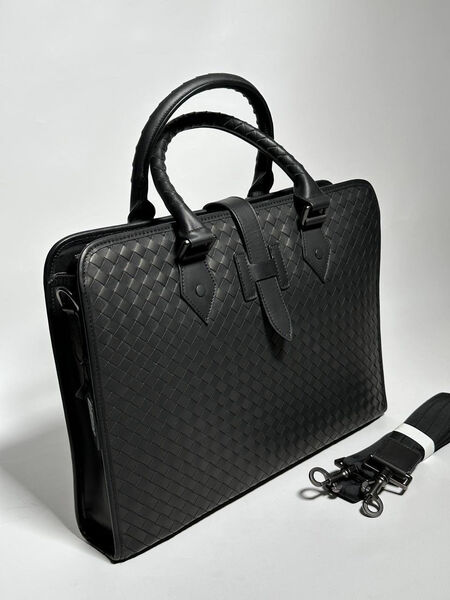 Мужской портфель Bottega Veneta мужской кожа черный 132084-3