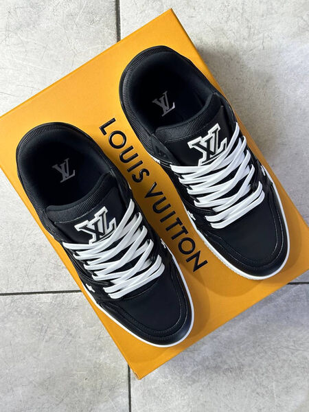 Мужские кроссовки Louis Vuitton мужской кожа черный 168548-3