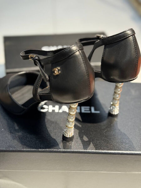 Туфли Chanel женский кожа черный 189217-3