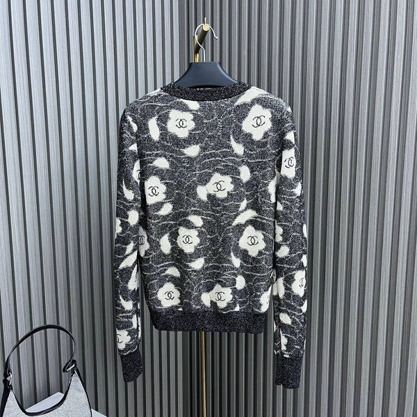 Свитер Chanel женский вязаная ткань графитовый 137488-2