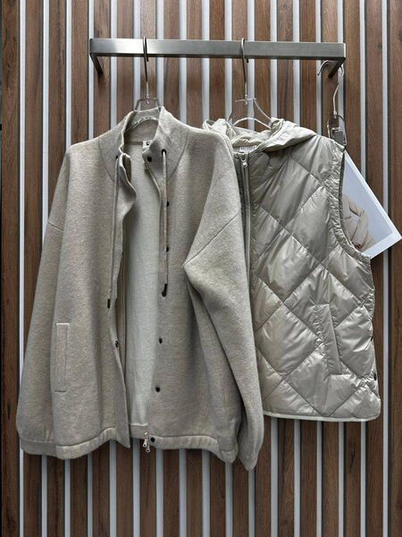Куртка с жилеткой Brunello Cucinelli женский графитовый 156972-7