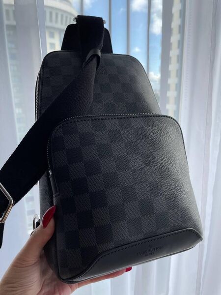 Мужская сумка слинг Louis Vuitton мужской кожа черный 42966-3