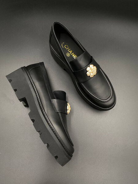 Лоферы Chanel женский кожа черный 135500-2