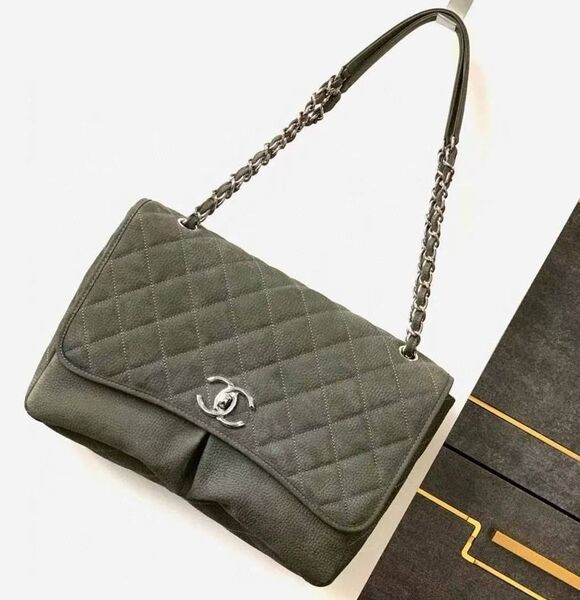 Сумка Chanel женский кожа болотный 179254