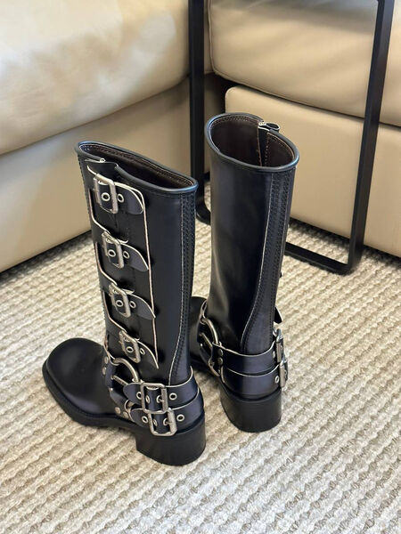 Сапоги Miu Miu женский кожа черный 126683-4