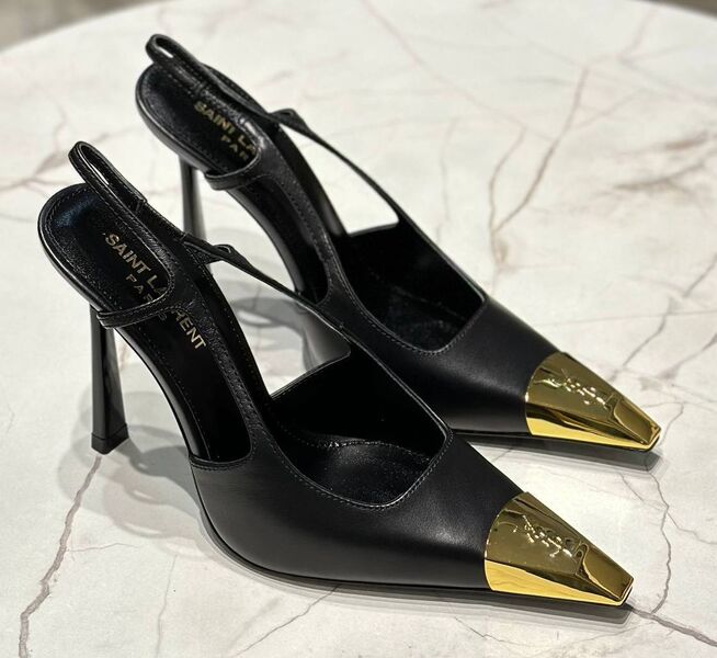 Туфли Saint Laurent женский кожа черный 159677