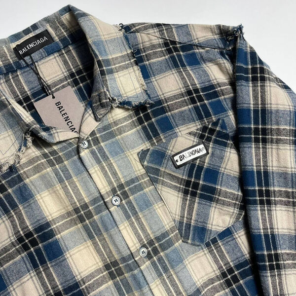 Мужская рубашка Balenciaga мужской синий 151412-3