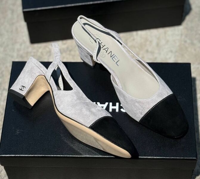 Туфли Chanel женский замша графитовый 195169