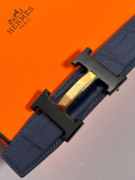 Мужской ремень Hermès мужской кожа синий 152861-4