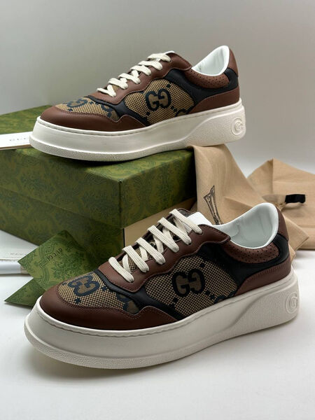 Мужские кеды Gucci мужской кожа 151909-2