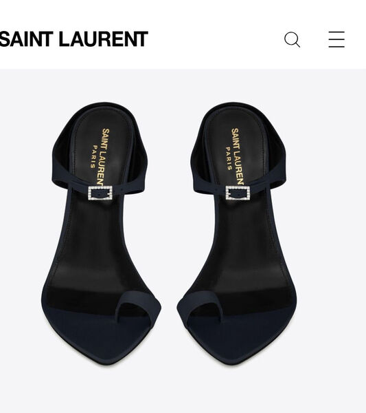 Босоножки Saint Laurent женский кожа черный 119387-2