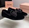 Лоферы Miu Miu женский замша черный 134851-1