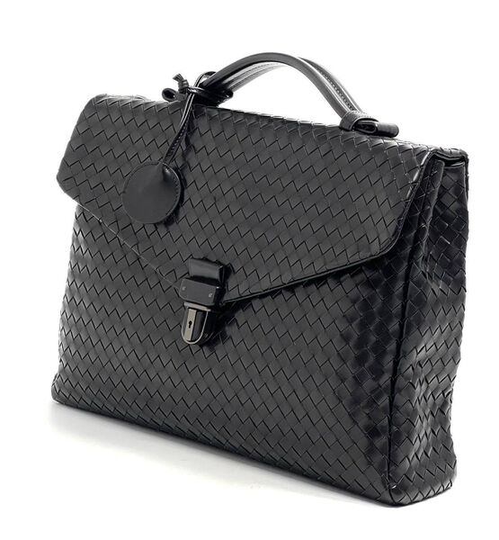 Мужской портфель Bottega Veneta мужской кожа черный 62002-9