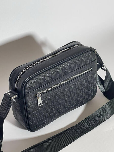 Мужская сумка мессенджер Hermès мужской кожа черный 147909-2