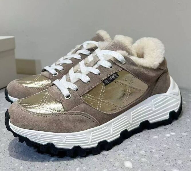 Кроссовки Brunello Cucinelli женский кожа бежевый 164402