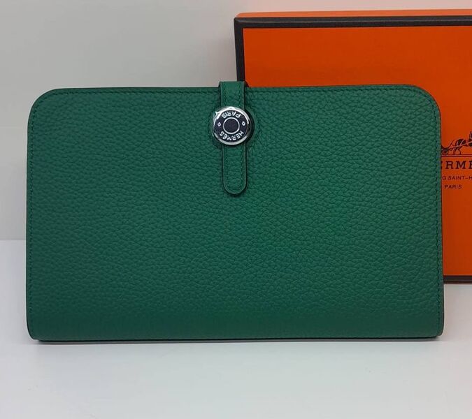 Кошелек Hermès женский кожа болотный 130197