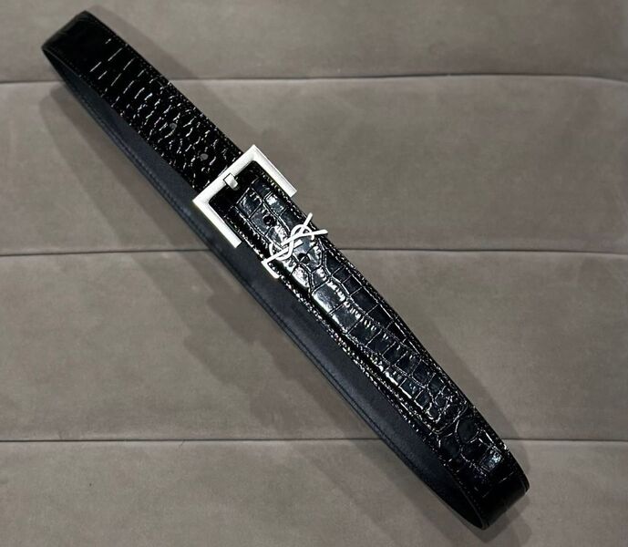 Женский ремень Saint Laurent женский кожа черный 117471