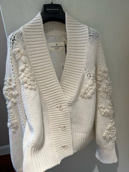 Кардиган Ermanno Scervino женский вязаная ткань белый 133583