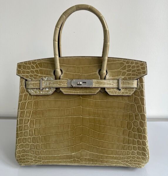 Сумка Hermès Birkin 30 женский кожа болотный 140343