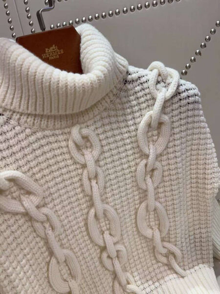 Свитер Hermès женский вязаная ткань белый 128682-6