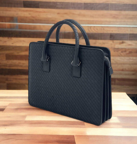 Мужской портфель Bottega Veneta мужской кожа черный 150123-4