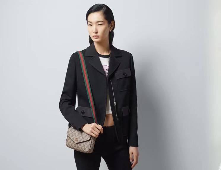 Сумка Gucci женский канва графитовый 129306-2