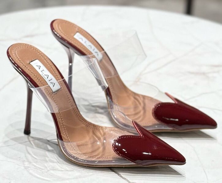 Туфли Alaïa женский кожа бордовый 182077
