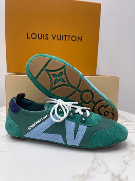Кроссовки Louis Vuitton женский кожа бирюзовый 189580-2
