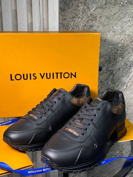 Мужские кроссовки Louis Vuitton мужской кожа черный 140499-5