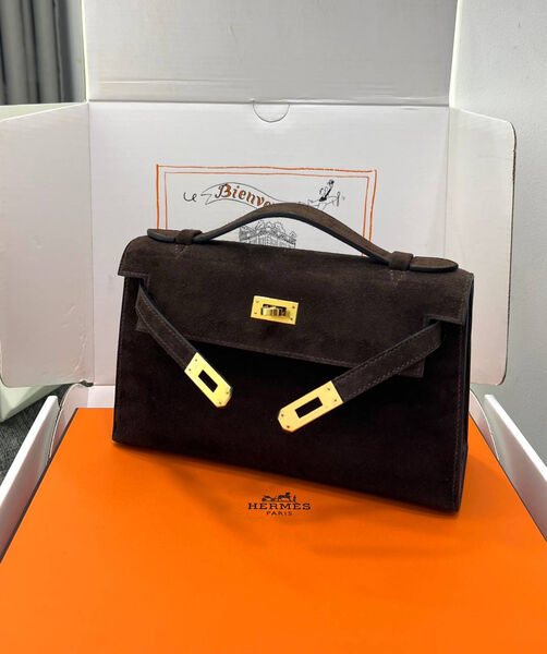 Сумка Hermèskelly Pochette женский замша 155739-2
