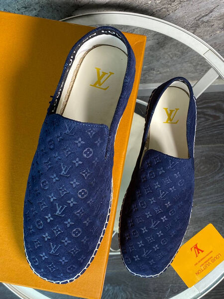 Мужские эспадрильи Louis Vuitton мужской замша синий 154401-5