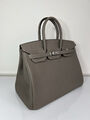 Сумка Hermès Birkin 35 женский кожа графитовый 139836-2
