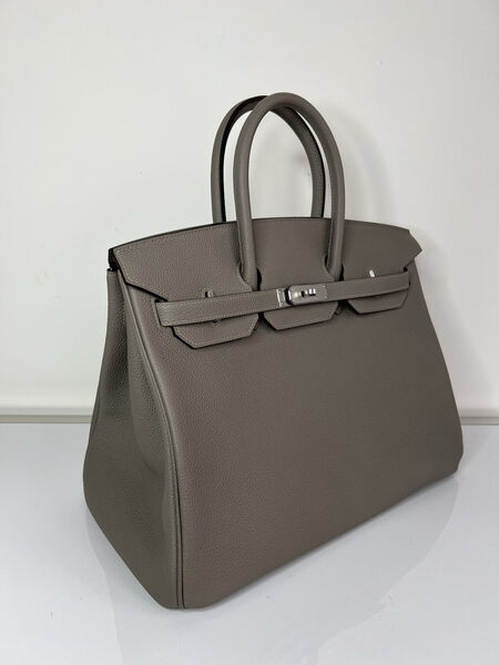 Сумка Hermès Birkin 35 женский кожа графитовый 139836-2