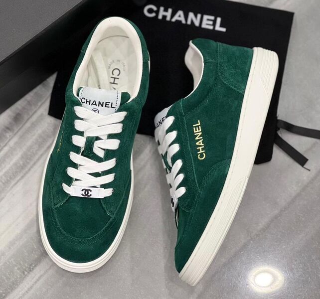 Кеды Chanel женский замша бирюзовый 120043