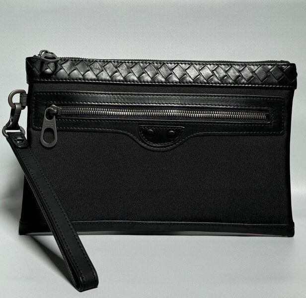 Мужской клатч Bottega Veneta мужской кожа swift черный 195717