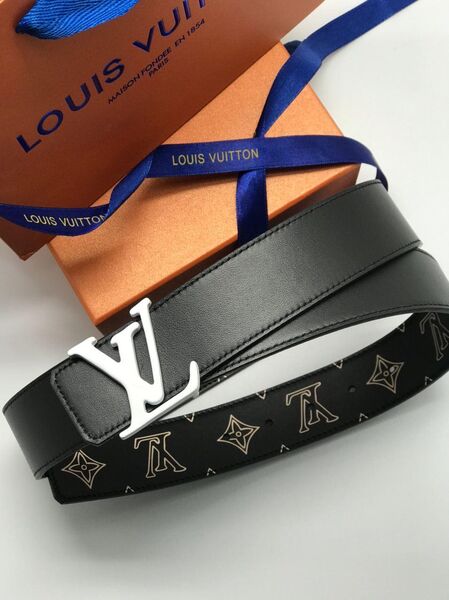 Ремень мужской Louis Vuitton двухсторонний мужской кожа черный 63816-2